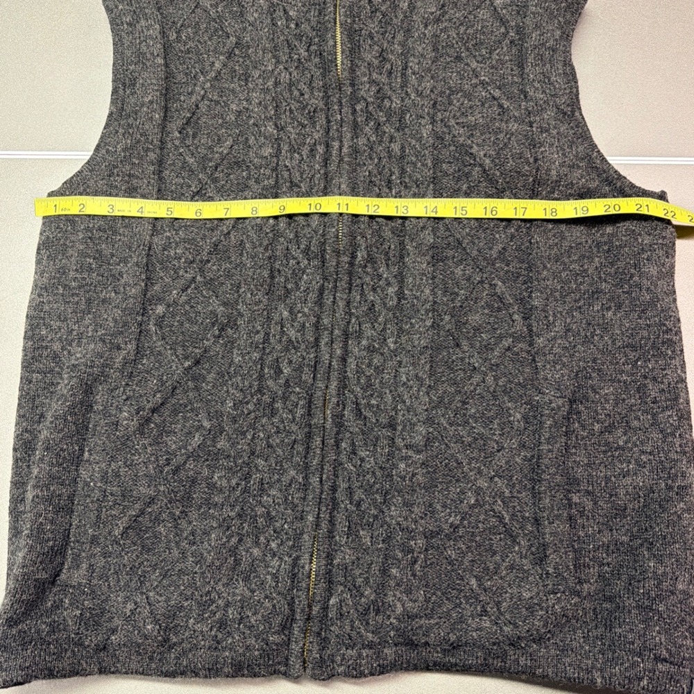 Aran Sweater Market Charcoal Gray Wool Zip-Up Cardigan Sweater Women's Size M - Picture 8 of 9